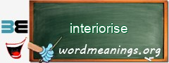 WordMeaning blackboard for interiorise